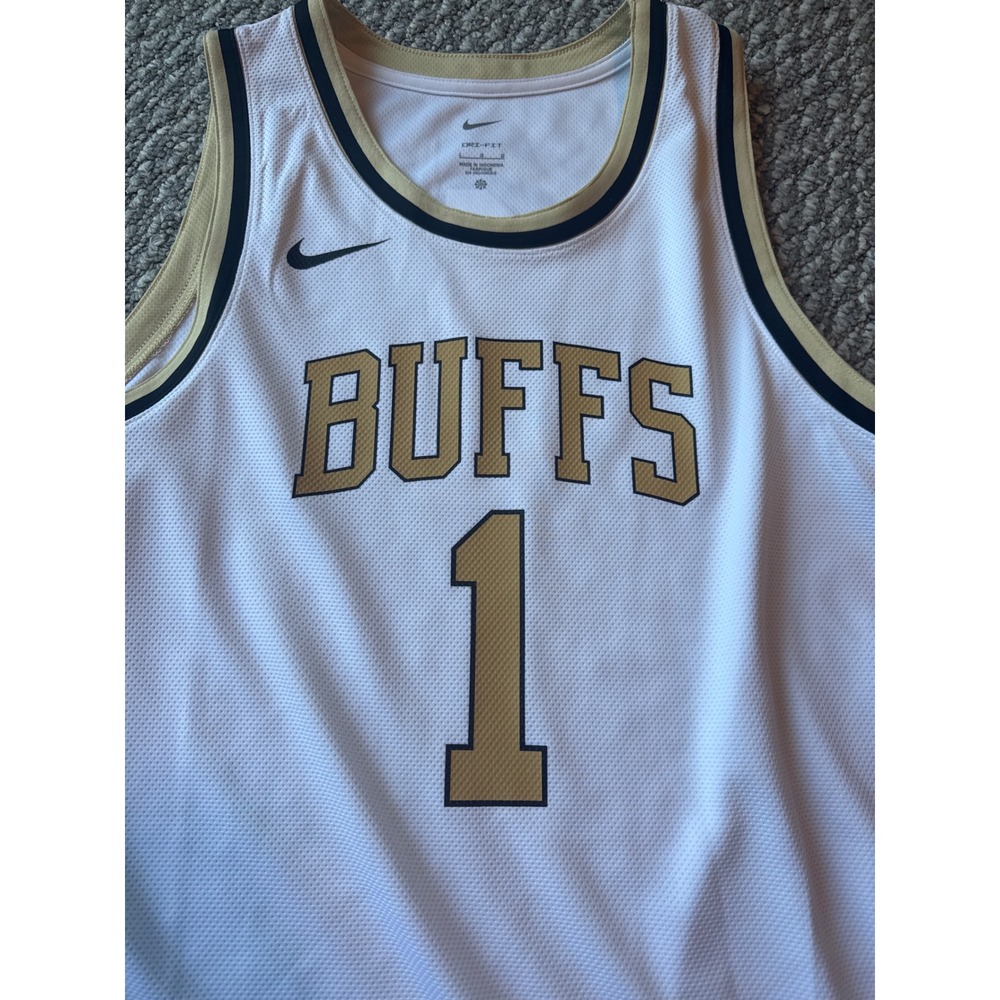 Nike Colorado Buffaloes BUFFS #1 Basketball Jersey Mens Large White Gold Dri-FIT - Picture 3 of 7
